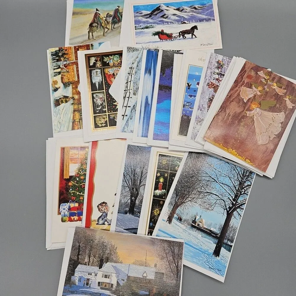 Lot of 38 Holiday Greeting Cards w/envelope The Mouth and Foot Painting Artists